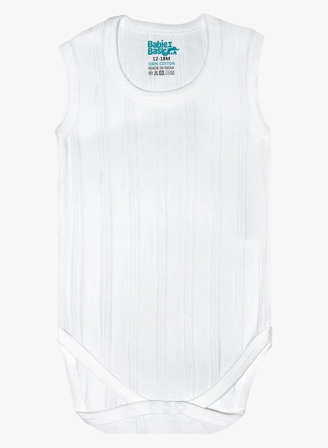 Babies Basic Pack of 3 - Super Combed Cotton Sleeveless Bodysuit